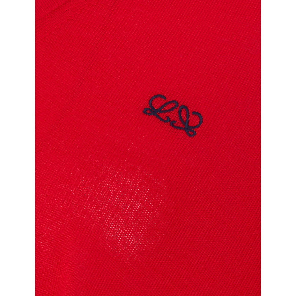Loewe Women's Logo Monogram Wool Sweater in Red - view 3
