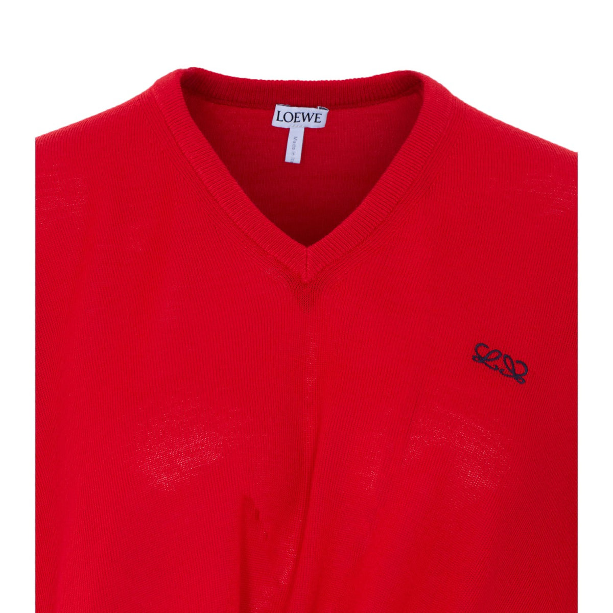 Loewe Women's Logo Monogram Wool Sweater in Red - view 4
