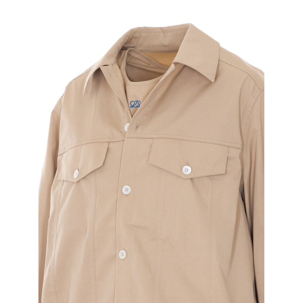 Loewe Women's Chemisier Cotton Dress in Beige - view 3