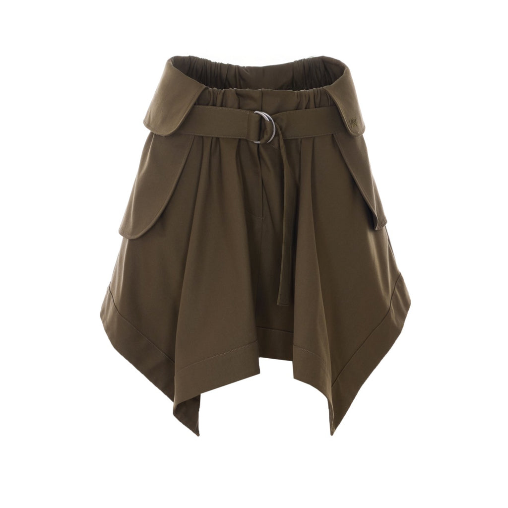 Loewe Women's Cargo Cotton Mini Skirt in Green - view 1
