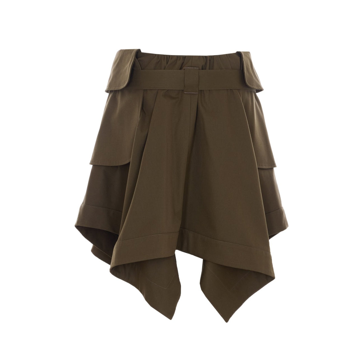 Loewe Women's Cargo Cotton Mini Skirt in Green - view 2