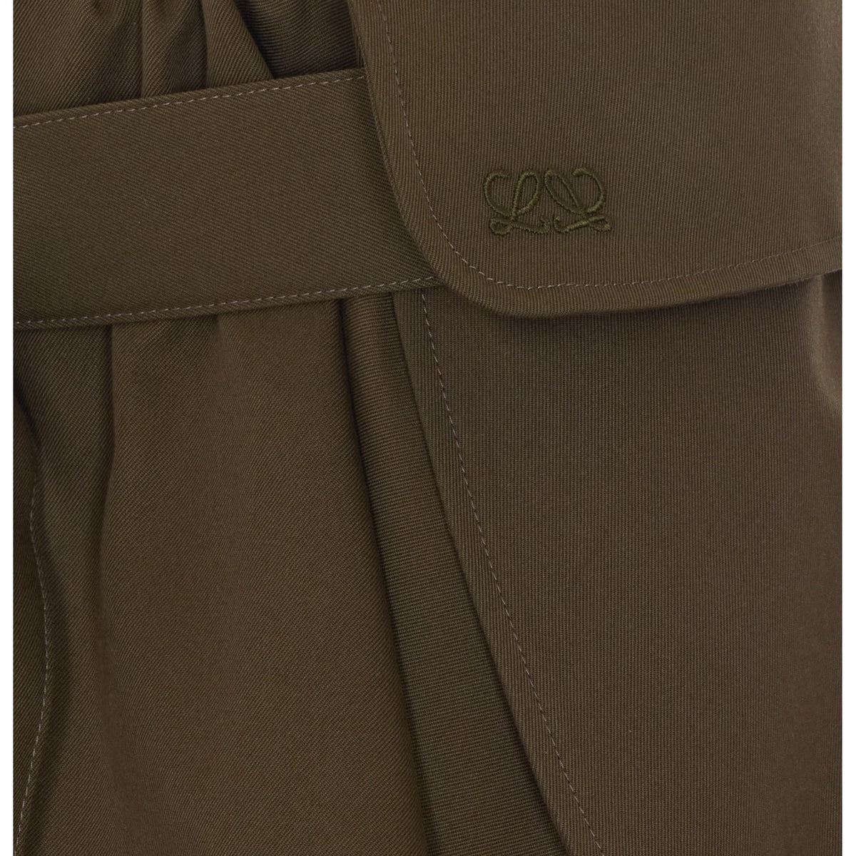Loewe Women's Cargo Cotton Mini Skirt in Green - view 3