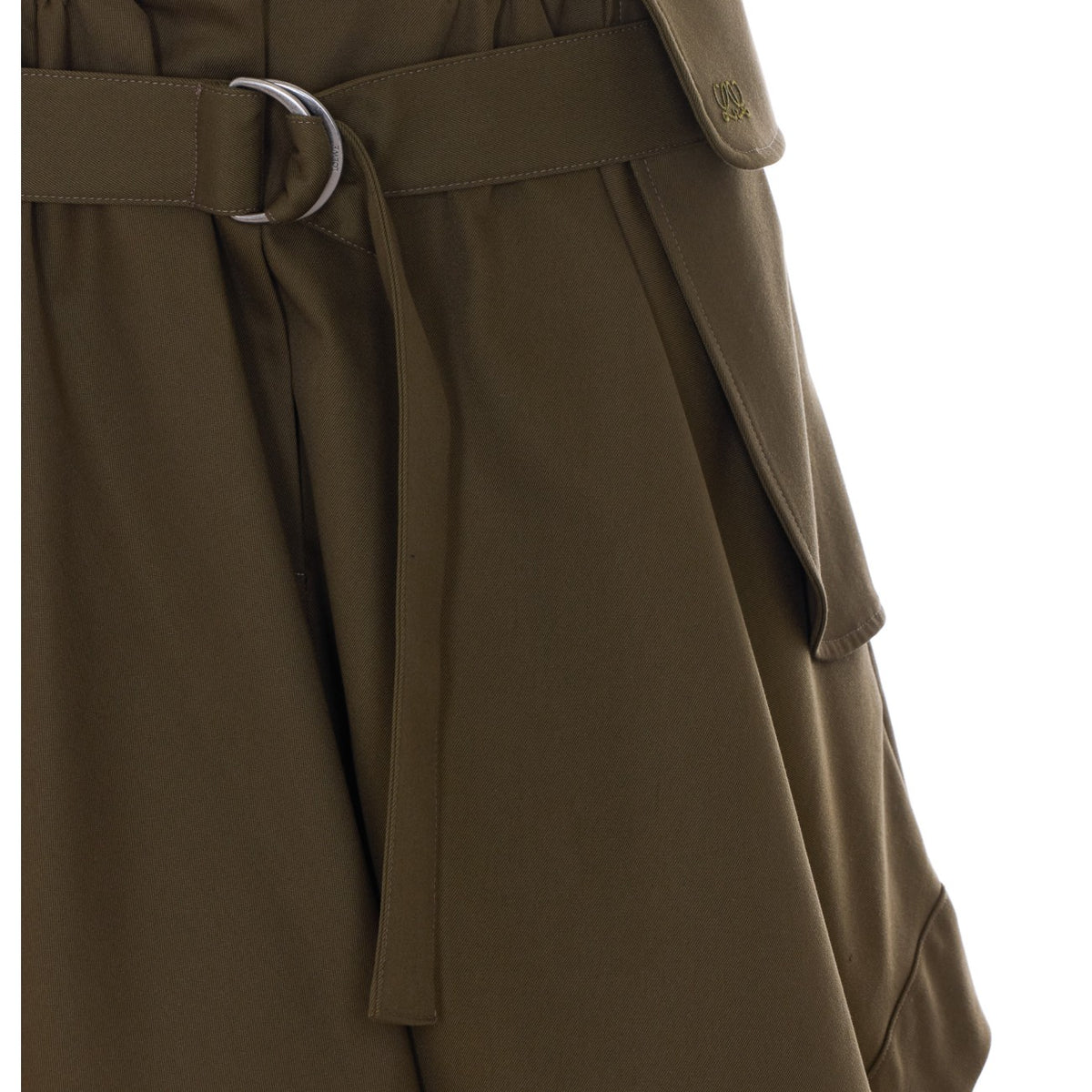 Loewe Women's Cargo Cotton Mini Skirt in Green - view 4