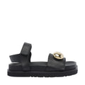 Loewe Women's Pebble Fussbett Leather Sandals in Black - view 1