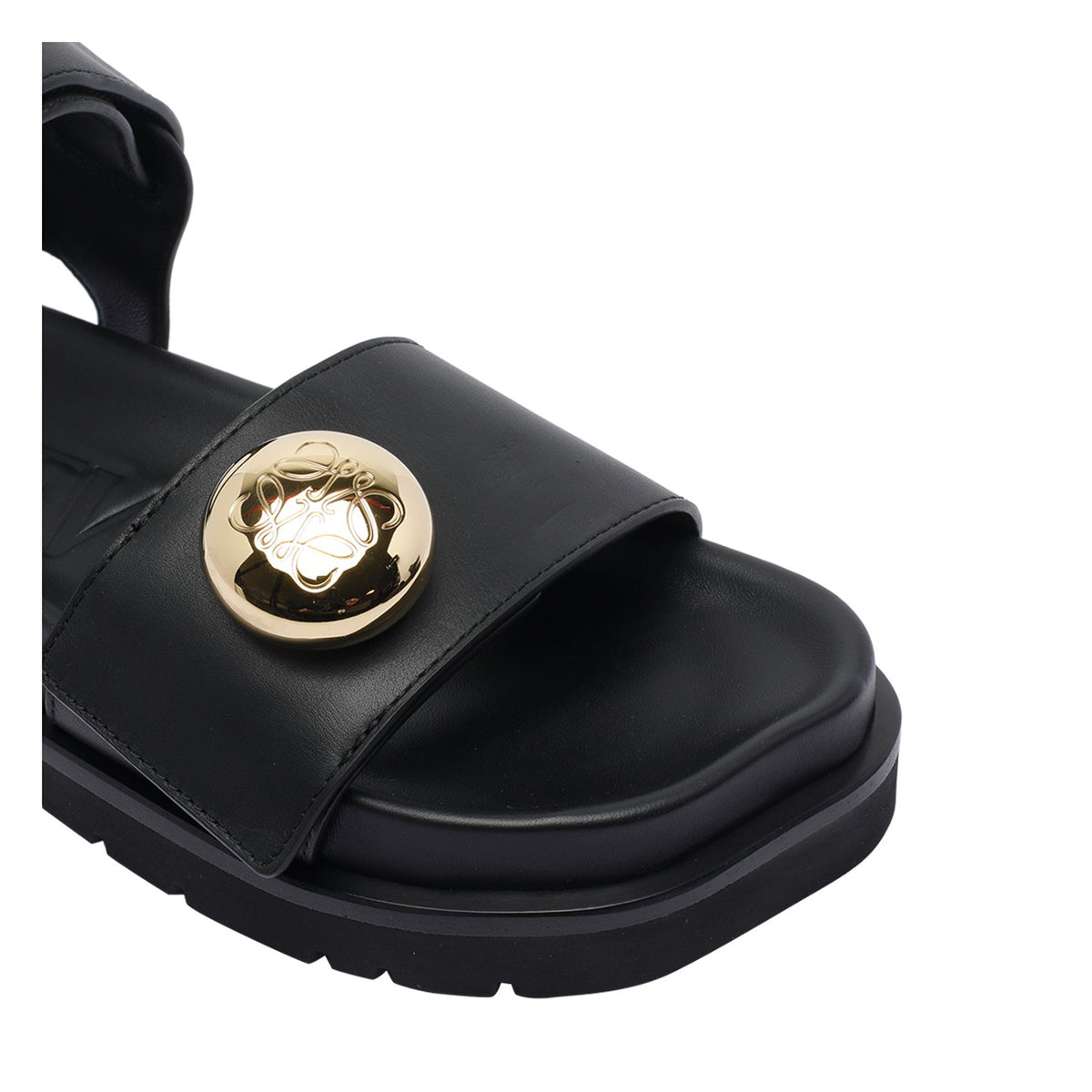 Loewe Women's Pebble Fussbett Leather Sandals in Black - view 4