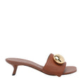 Loewe Women's Pebble Leather Pump Sandals in Brown - view 1