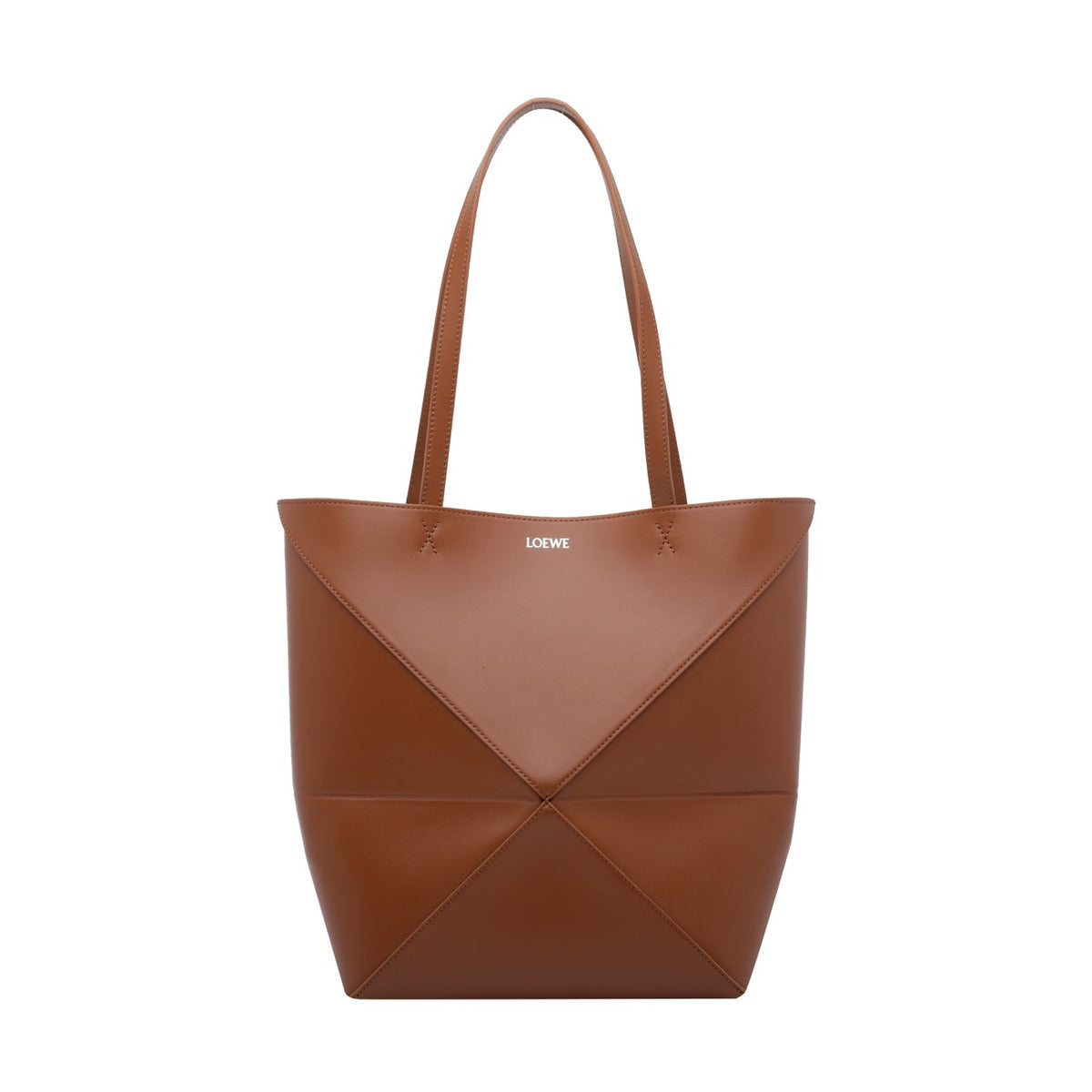 Loewe Women's Medium Puzzle Fold Leather Tote Bag in Brown - view 1