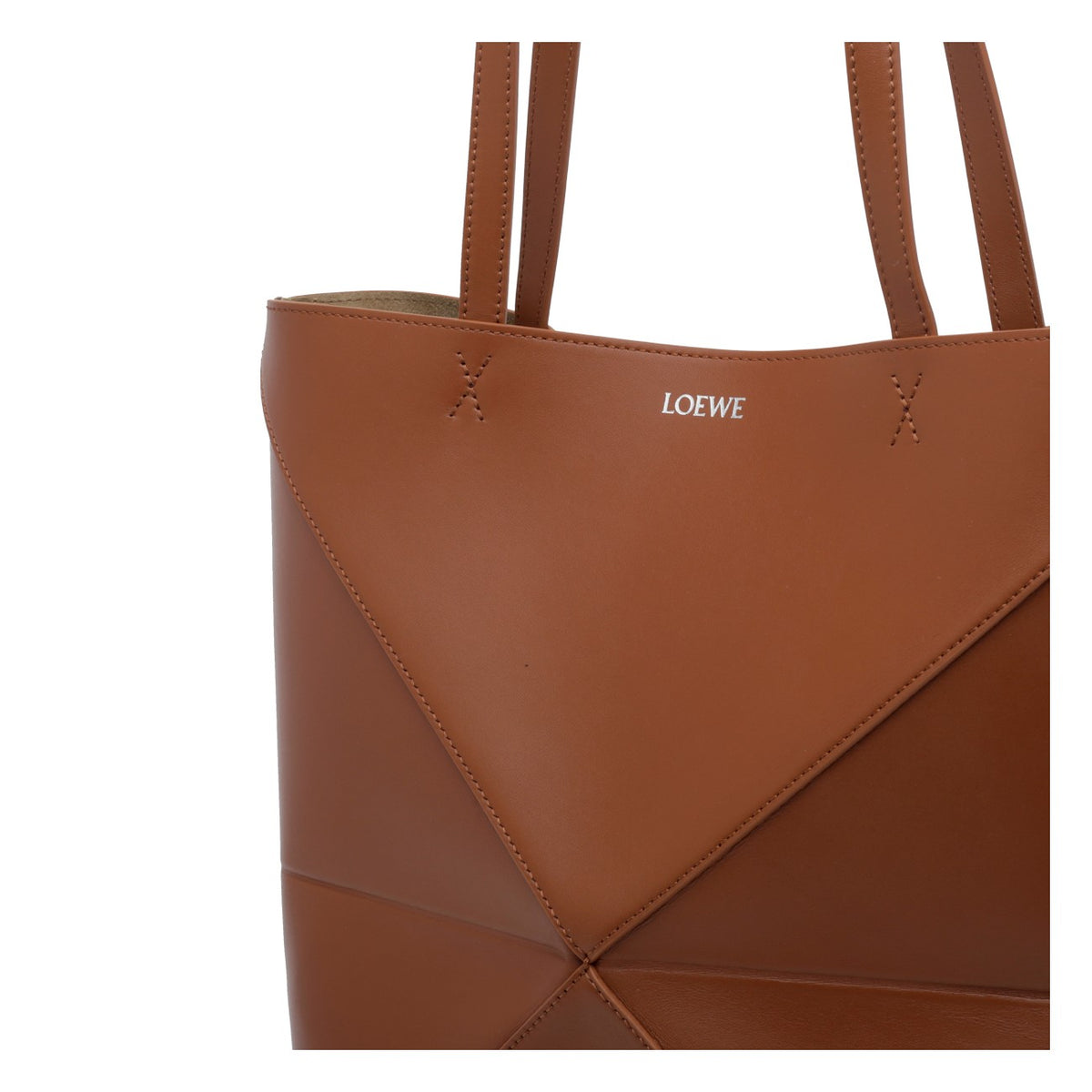 Loewe Women's Medium Puzzle Fold Leather Tote Bag in Brown - view 2