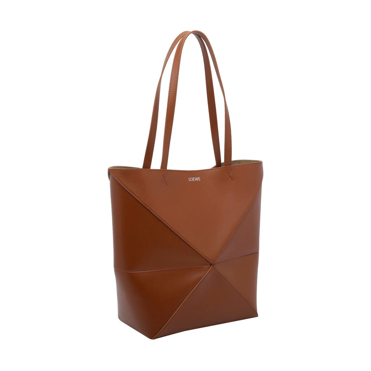 Loewe Women's Medium Puzzle Fold Leather Tote Bag in Brown - view 3