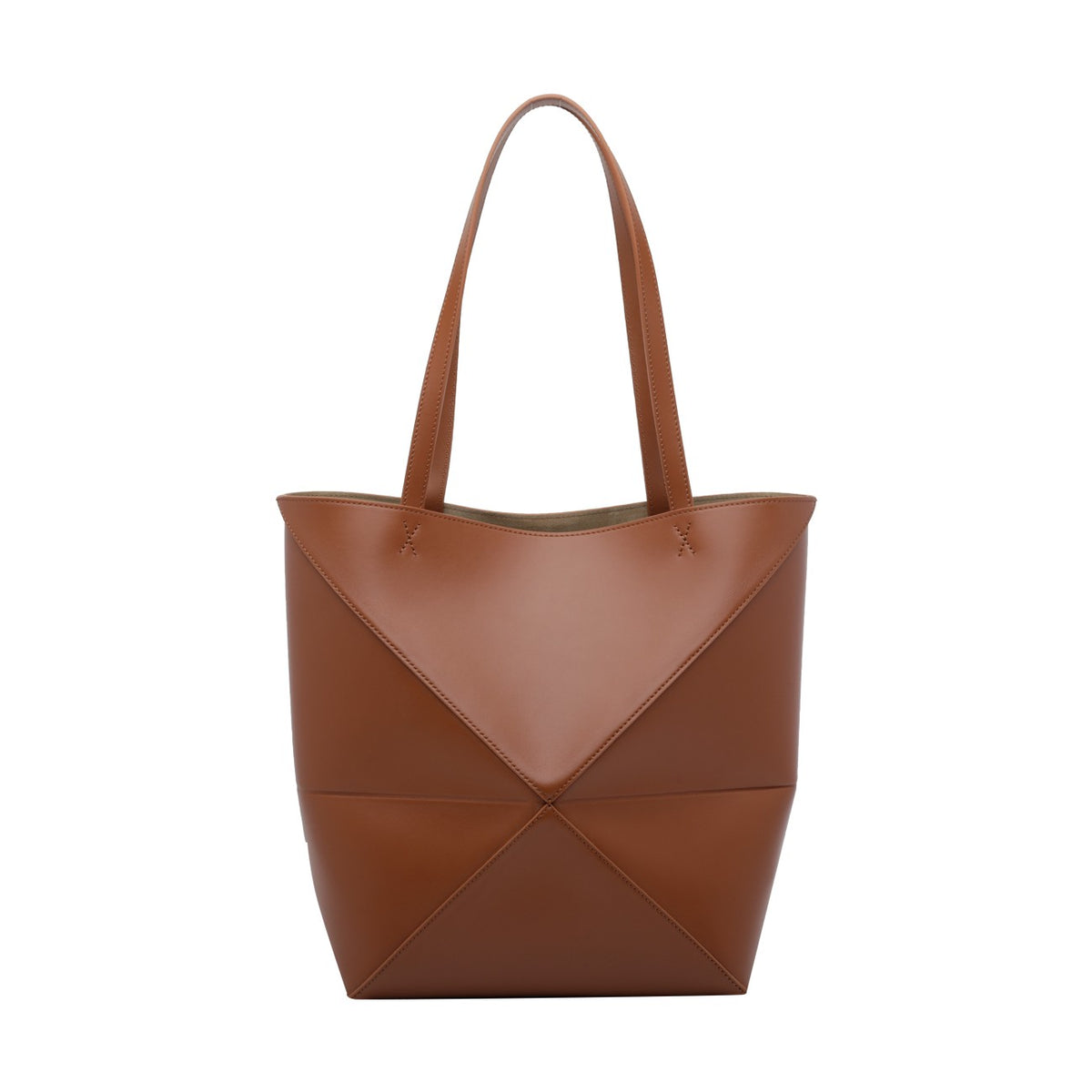 Loewe Women's Medium Puzzle Fold Leather Tote Bag in Brown - view 4