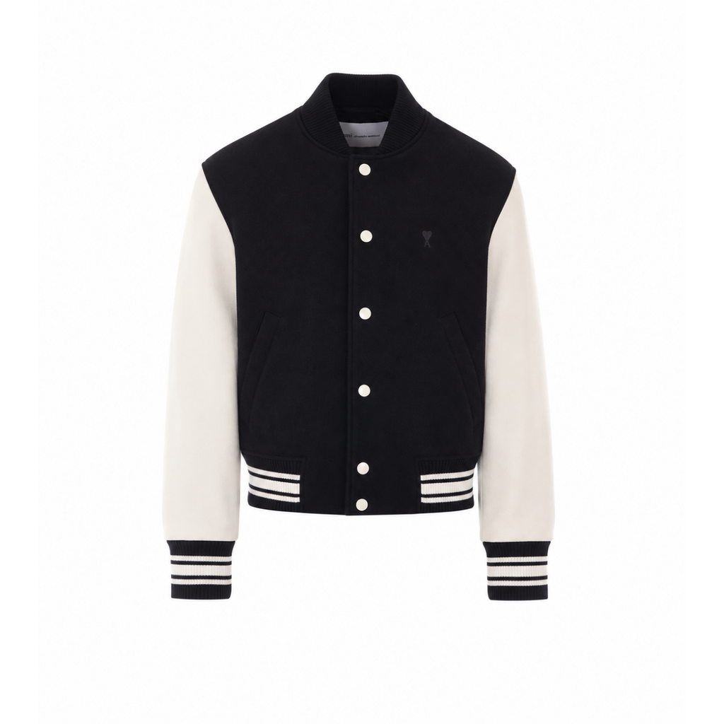 Ami Paris Men's Padded Teddy Jacket in Black Wool - view 1