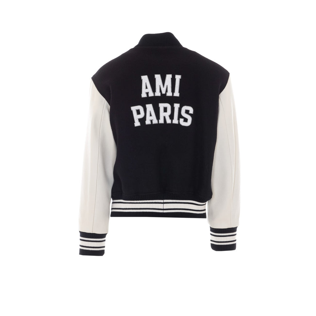 Ami Paris Men's Padded Teddy Jacket in Black Wool - view 2