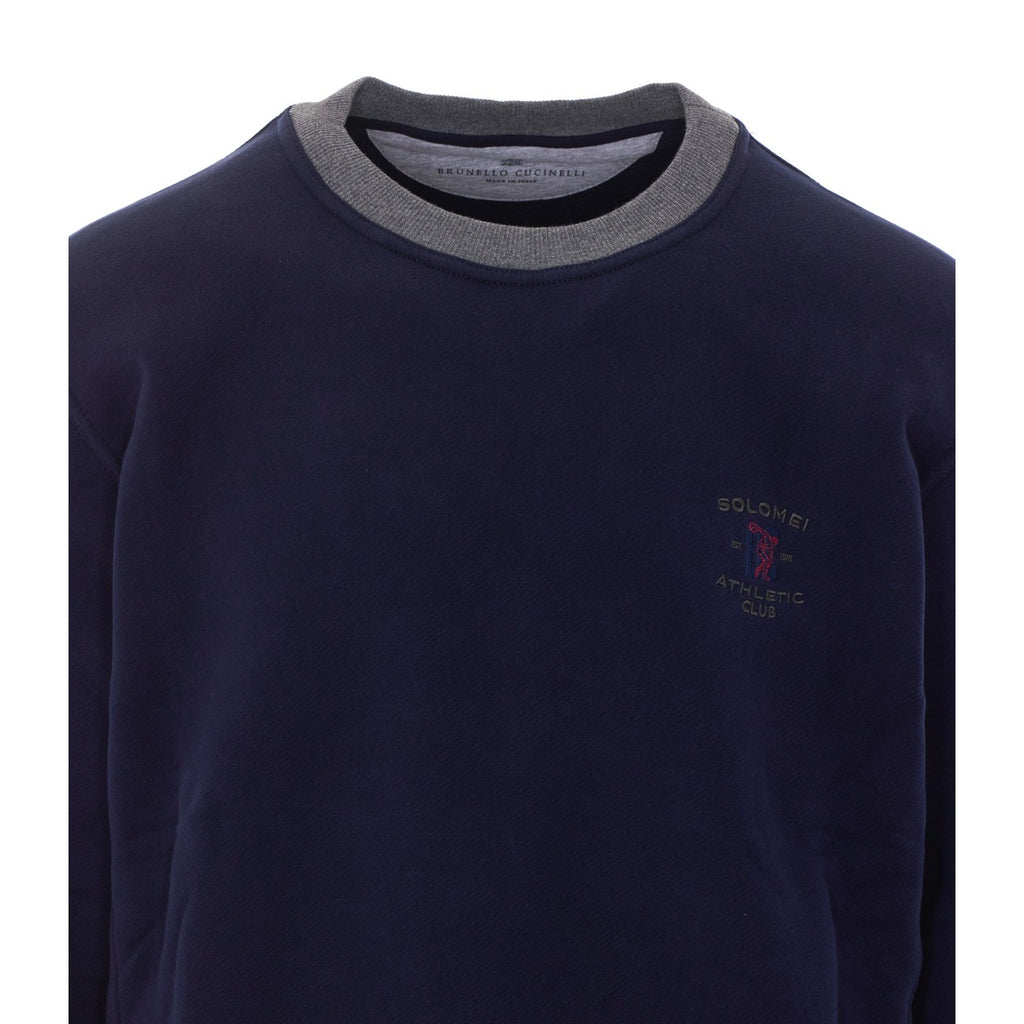 Brunello Cucinelli Men's Cotton Sweatshirt in Blue - view 4