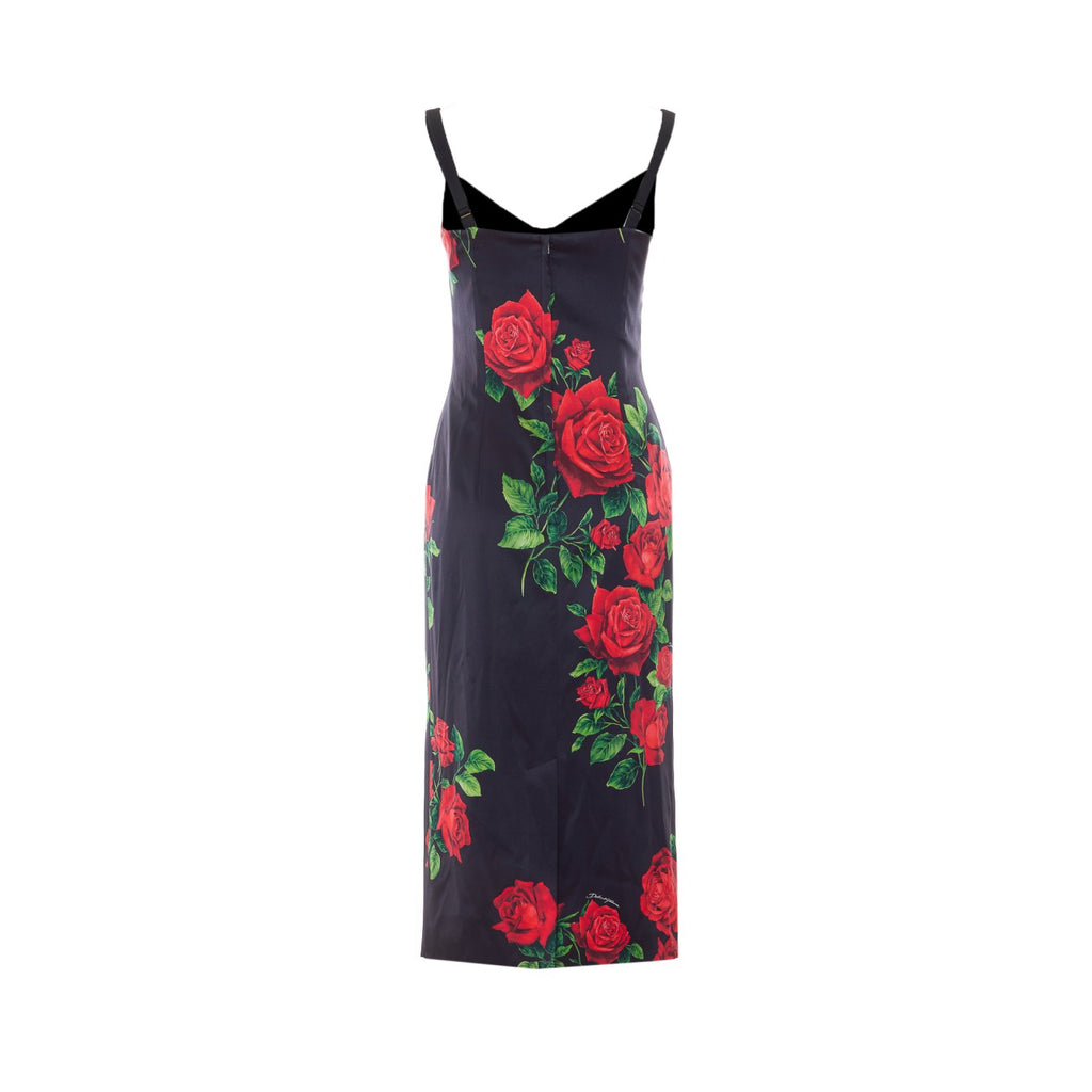 Dolce＆gabbana Women's Roses Print Silk Dress in Black - view 3