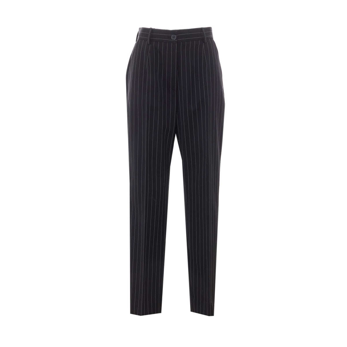 Dolce＆gabbana Women's Pinstriped Wool Pants in Black - view 1