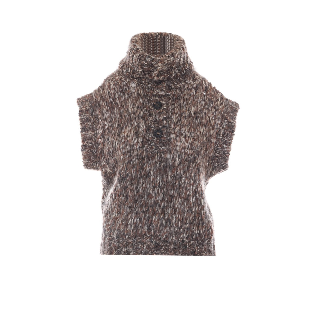 Brunello Cucinelli Women's Mohair Knitted Vest in Brown - view 1