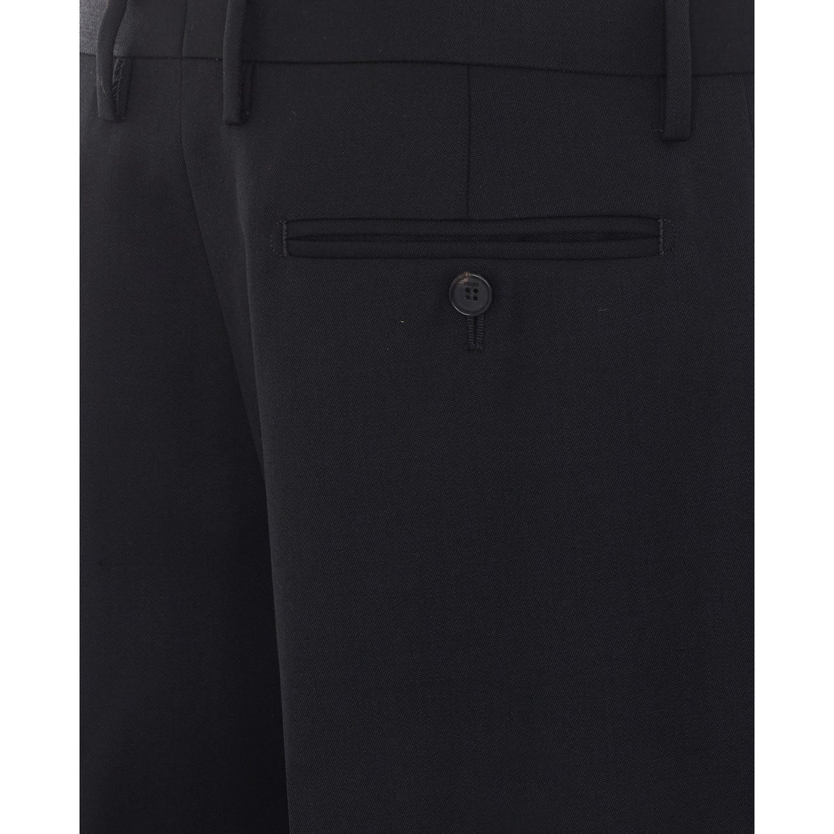 Fendi Women's Grain de Poudre Wool Pants in Black - view 3