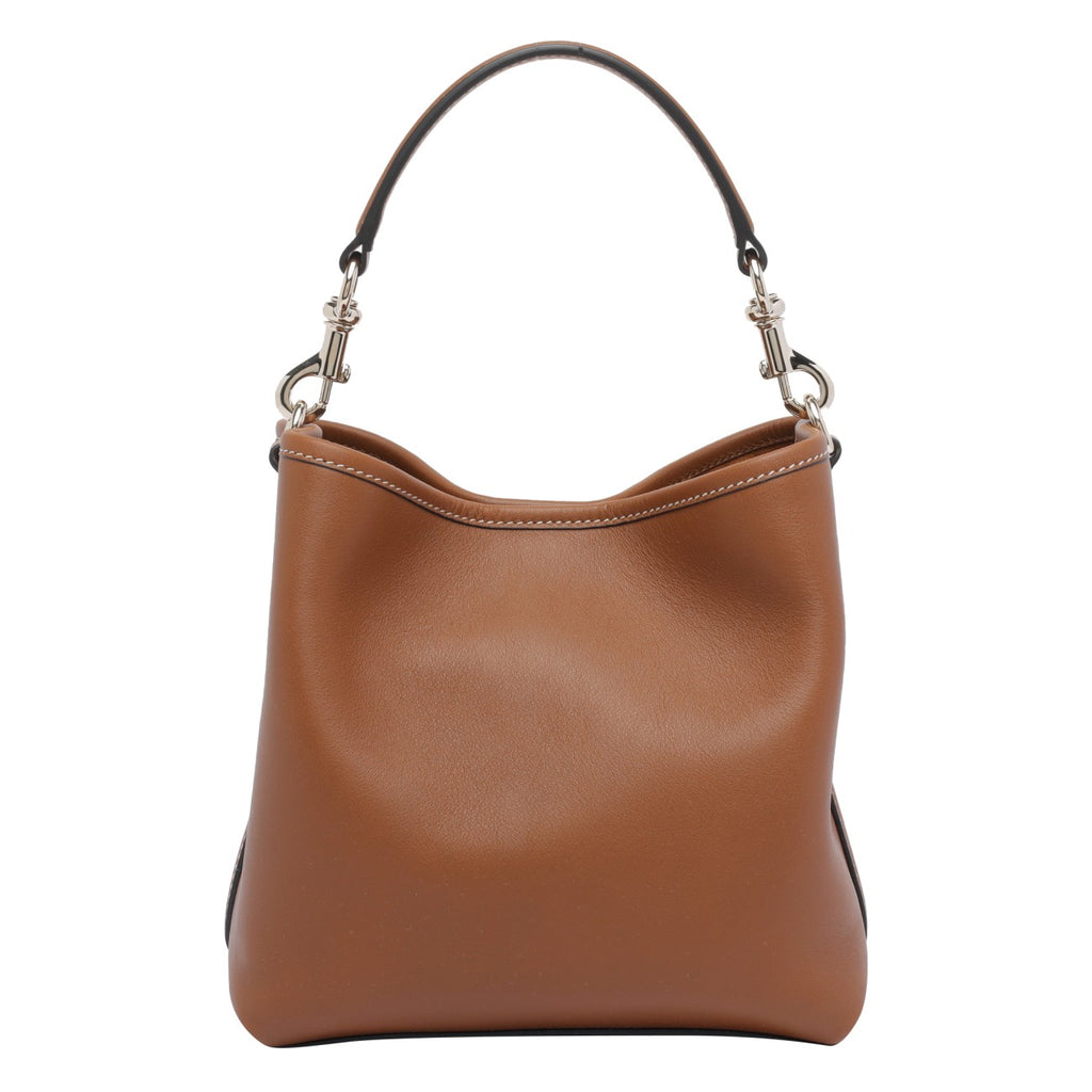 Gucci Women's Emblem Leather Bucket Bag in Brown - view 3