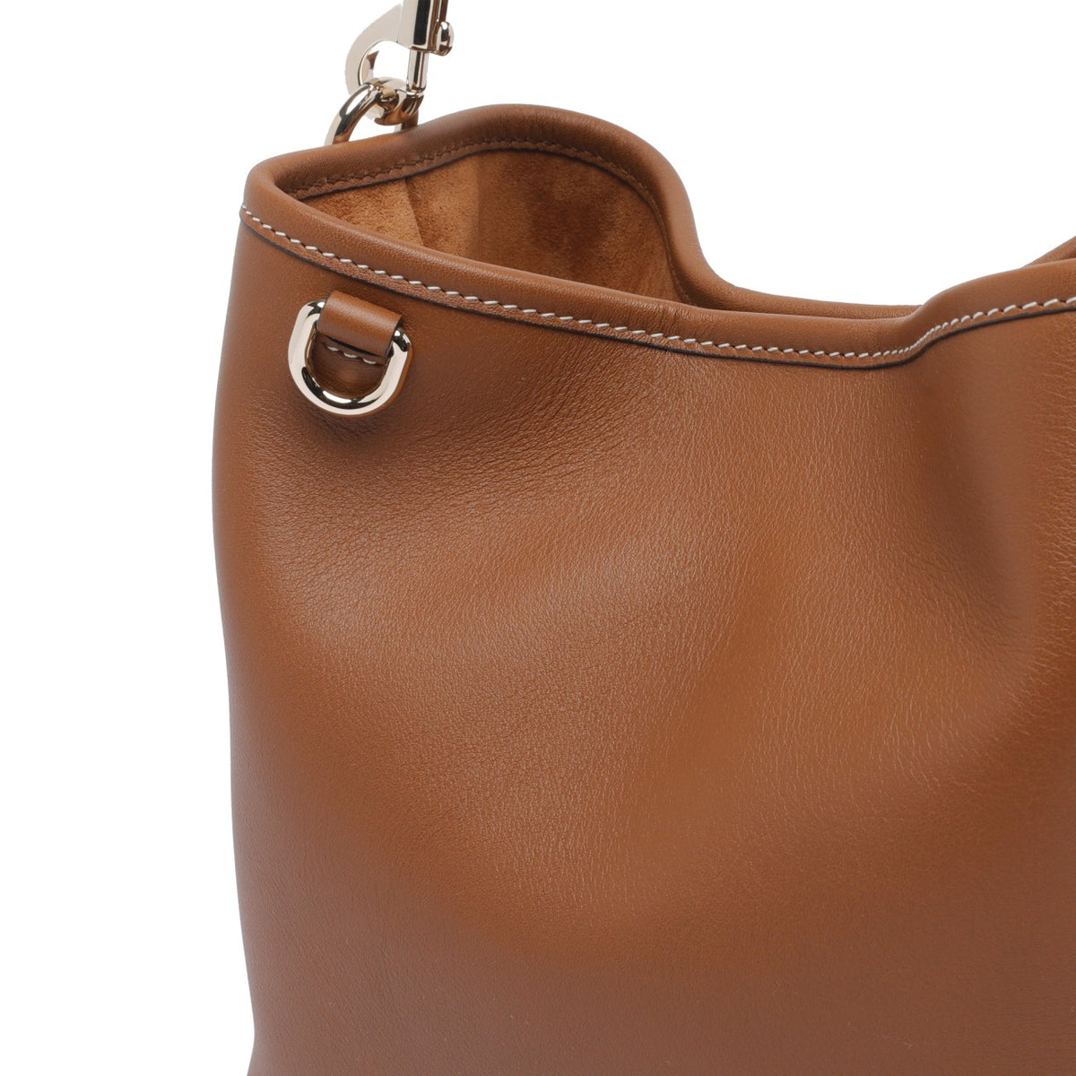Gucci Women's Emblem Leather Bucket Bag in Brown - view 4