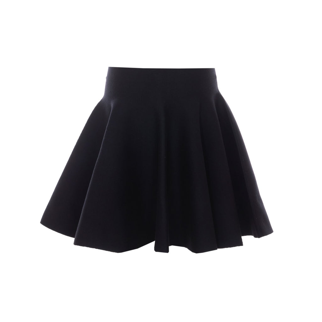 Alaia Women's Skater Wool Knitted Skirt in Black - view 2
