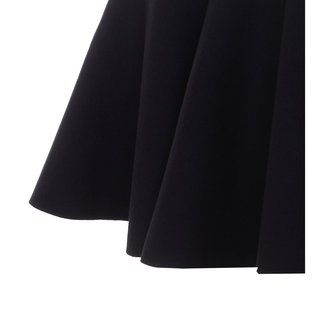 Alaia Women's Skater Wool Knitted Skirt in Black - view 3