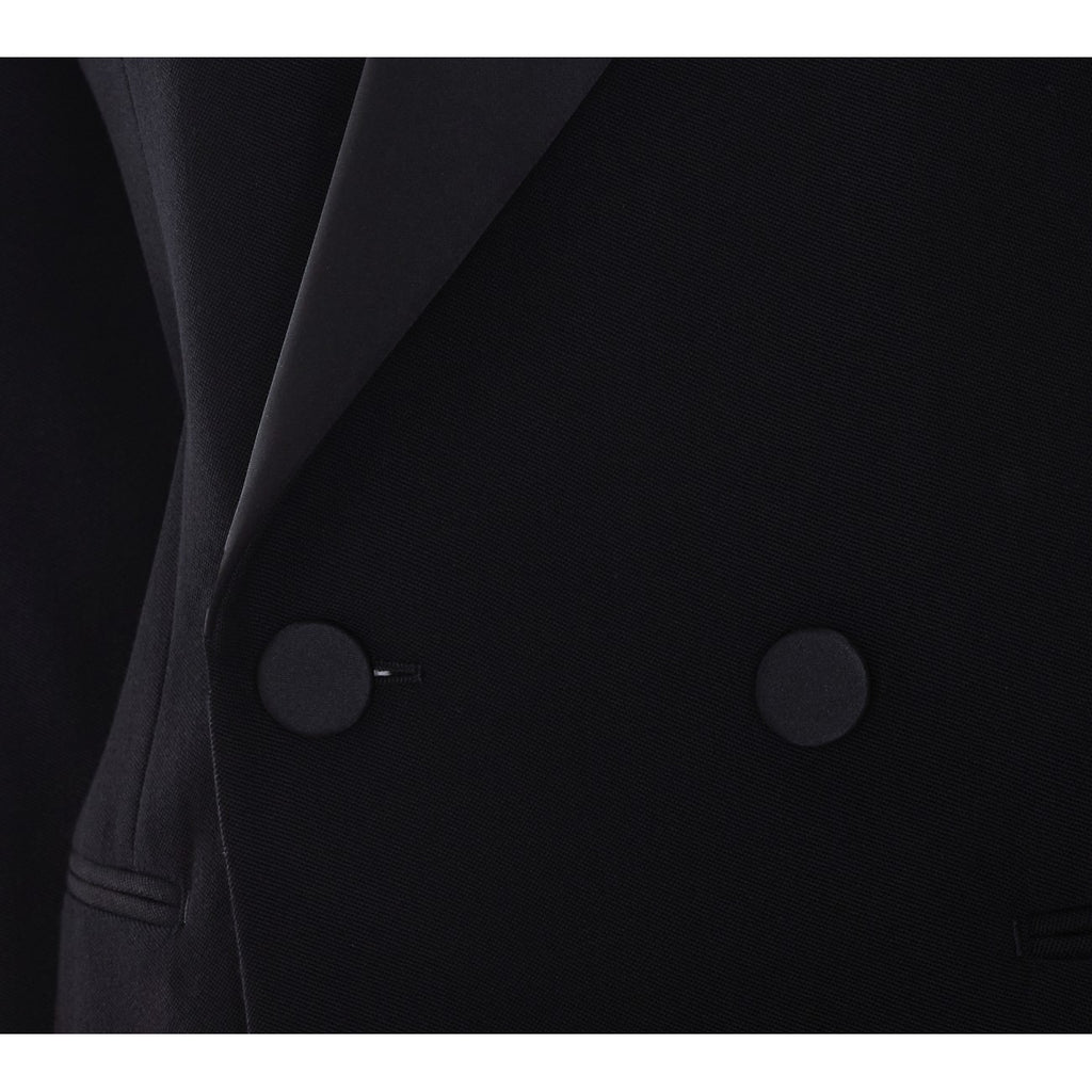 Saint Laurent Women's Tuxedo Wool Jacket in Black - view 3