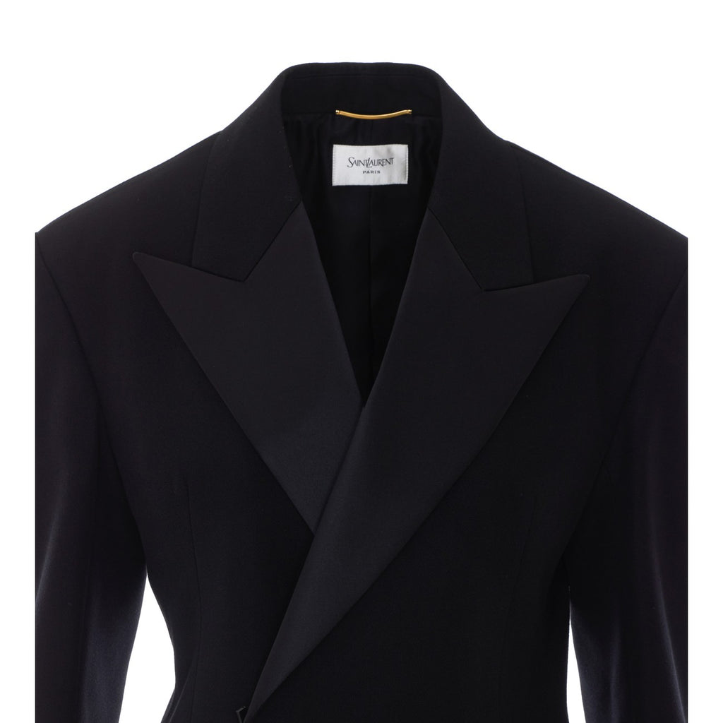 Saint Laurent Women's Tuxedo Wool Jacket in Black - view 4