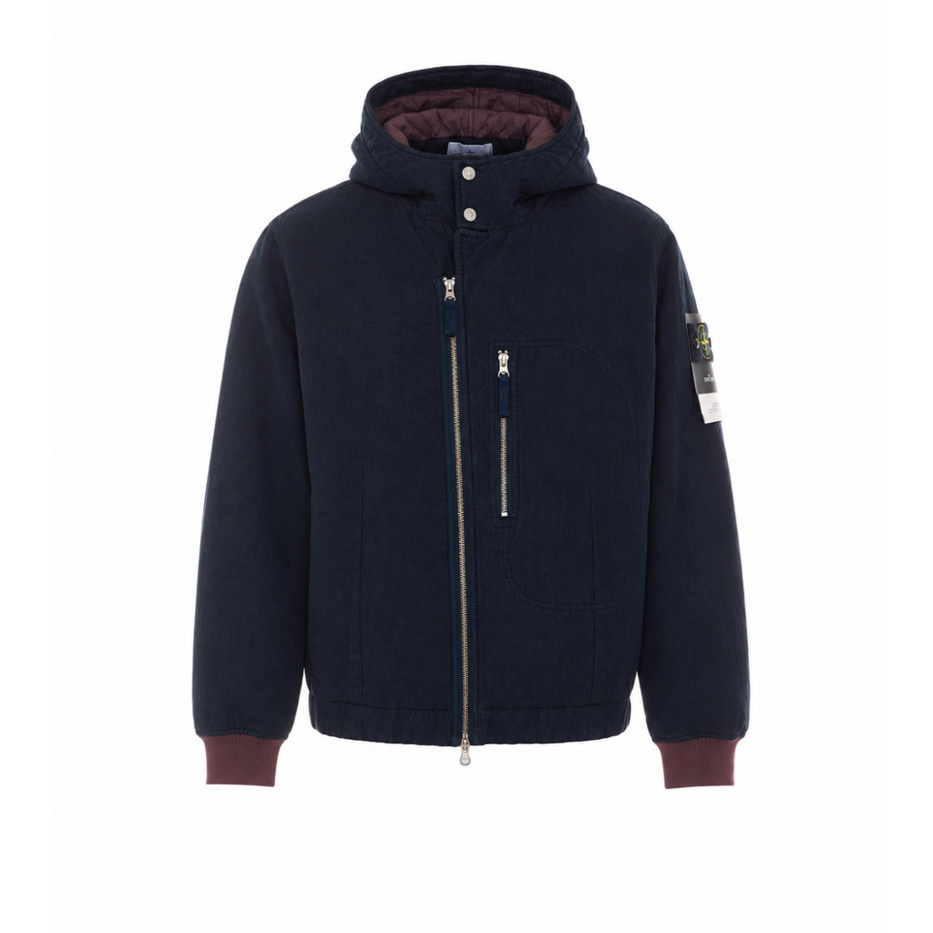 Stone Island Men's Wool Diagonal Parka in Blue - view 1