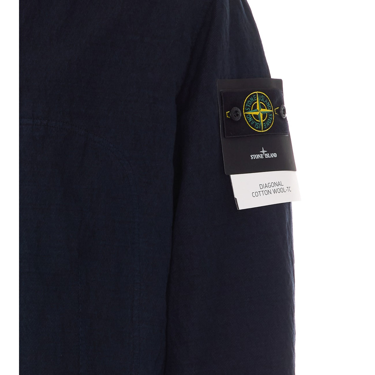 Stone Island Men's Wool Diagonal Parka in Blue - view 2