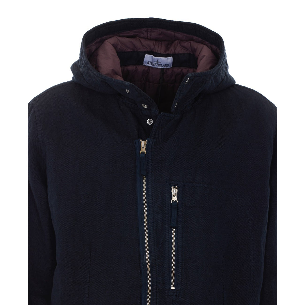 Stone Island Men's Wool Diagonal Parka in Blue - view 4