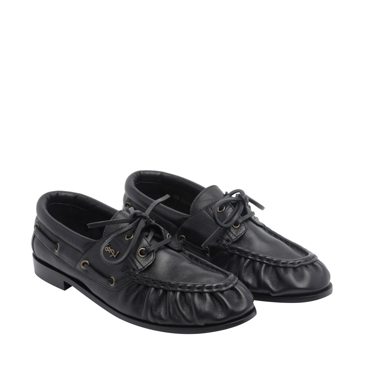 Saint Laurent Men's Bateau Leather Loafers in Black - view 3