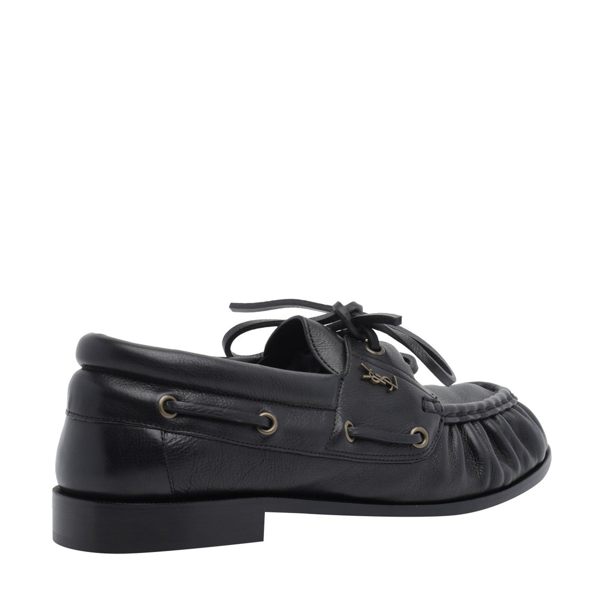 Saint Laurent Men's Bateau Leather Loafers in Black - view 4