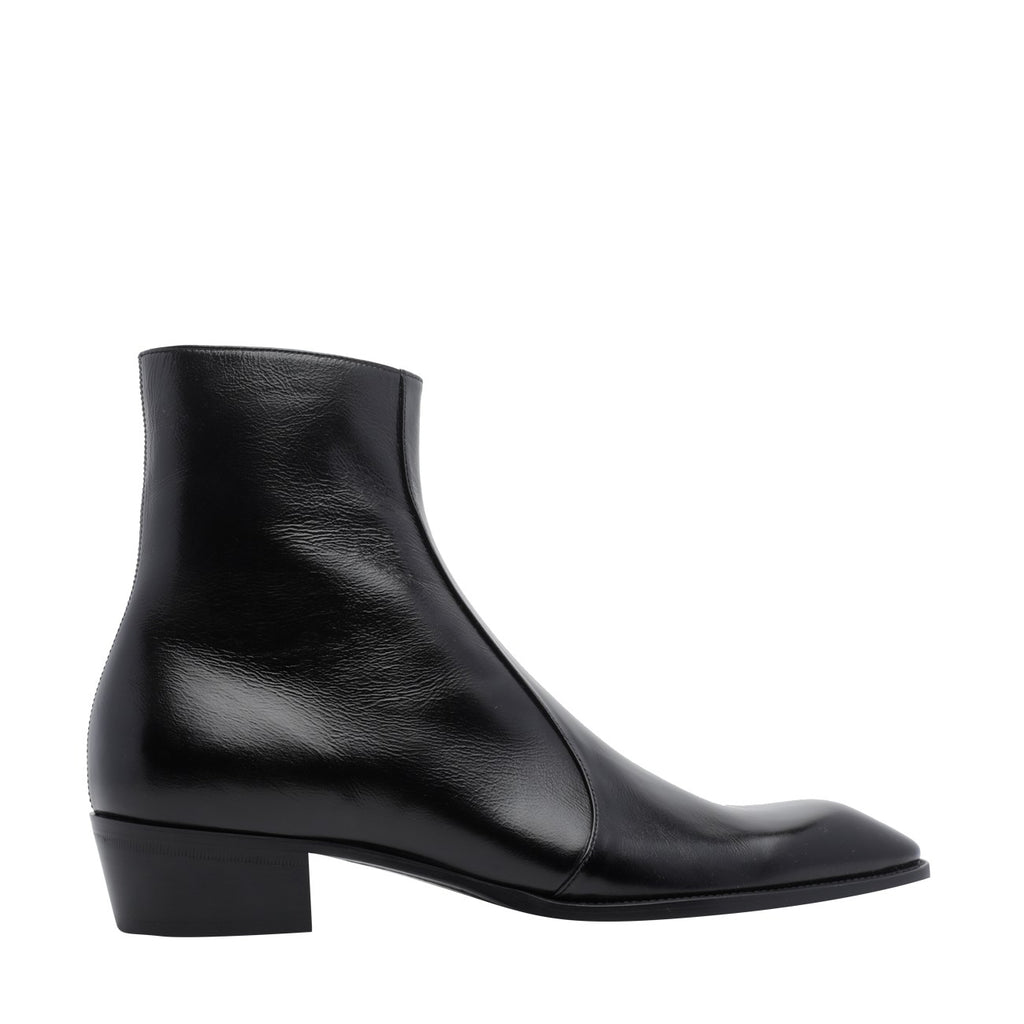 Saint Laurent Men's Aurelien Leather Boots in Black - view 1