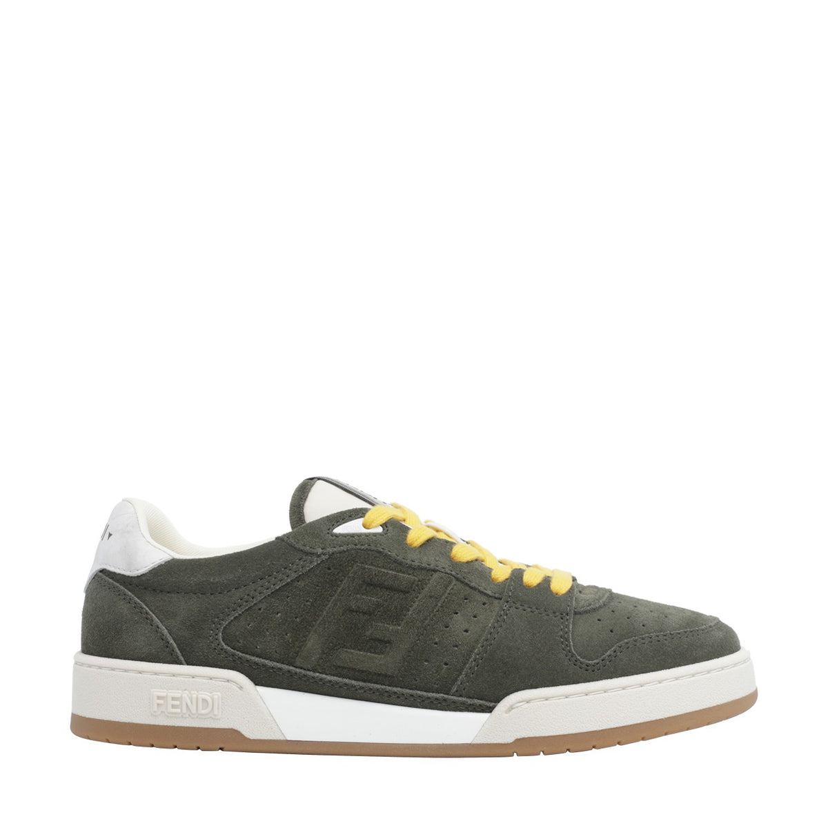 Fendi Men's Leather Match Sneakers in Green - view 1