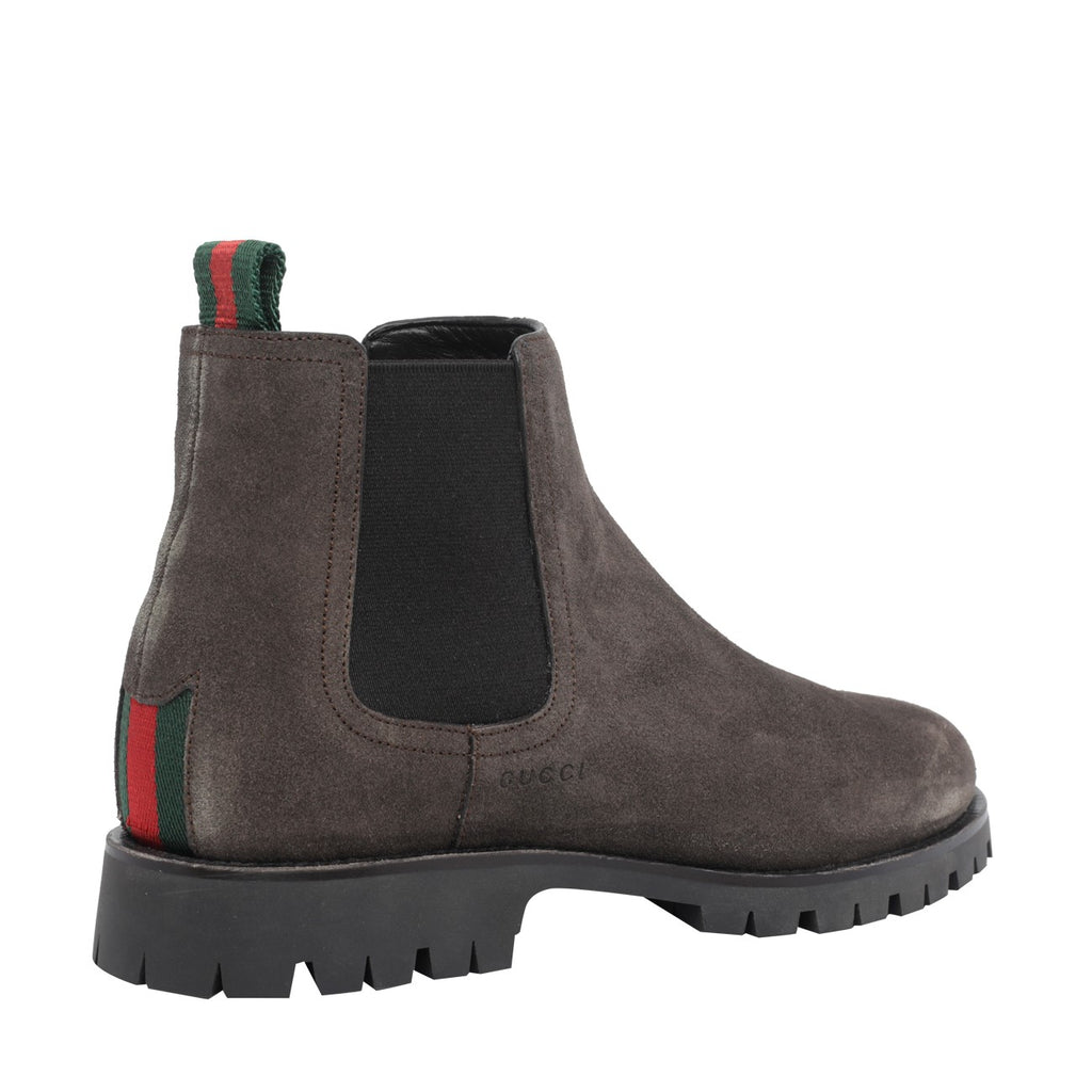 Gucci Men's Suede Chelsea Boots in Grey - view 4