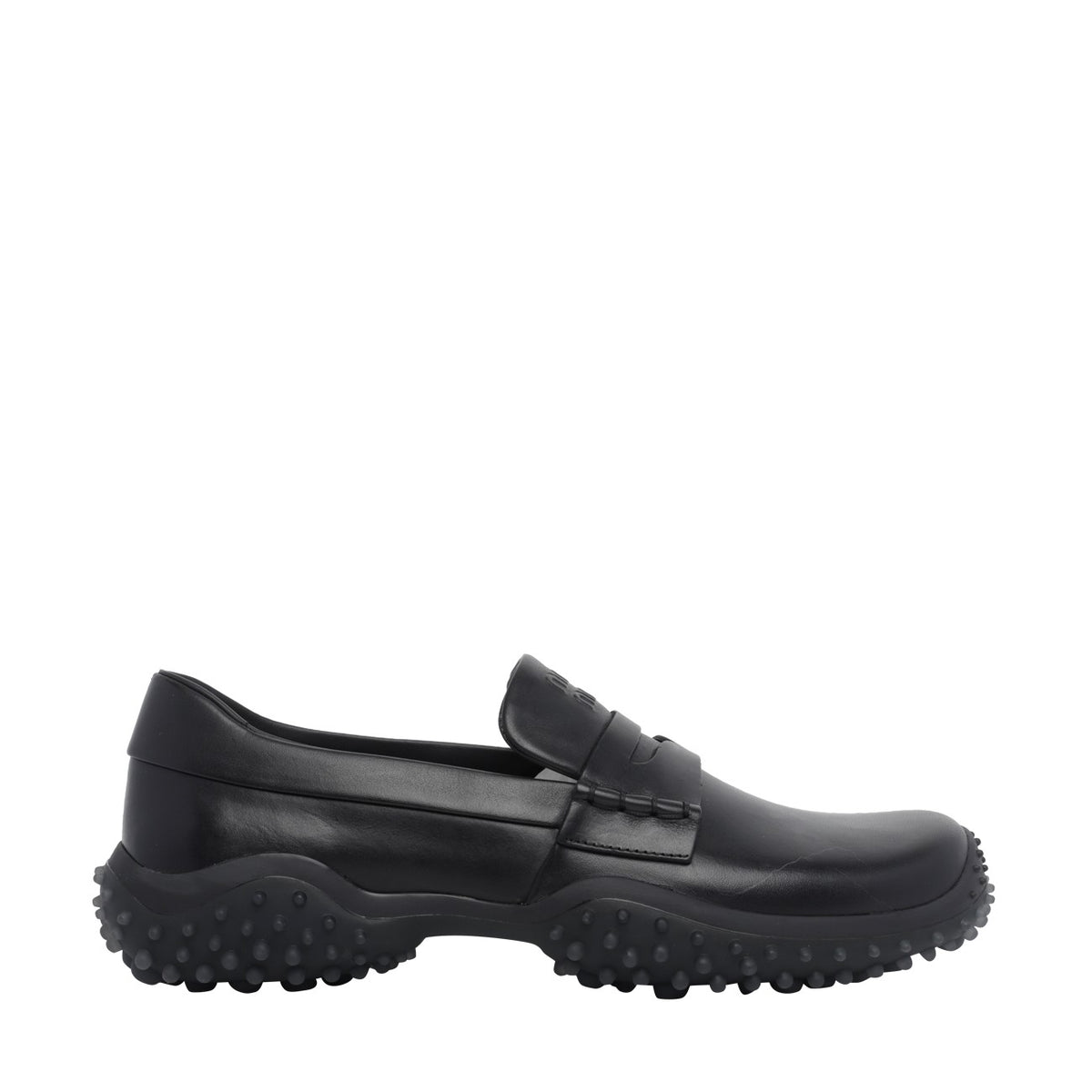 Miu Miu Women's Logo Leather Loafers in Black - view 1