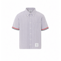 Thom Browne Men's Cotton Short Sleeve Shirt in Grey - view 1
