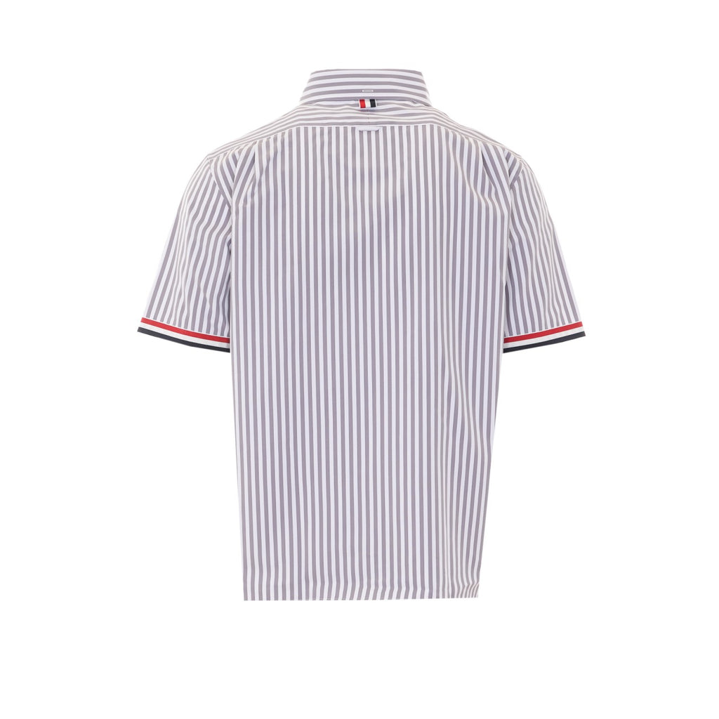 Thom Browne Men's Cotton Short Sleeve Shirt in Grey - view 2
