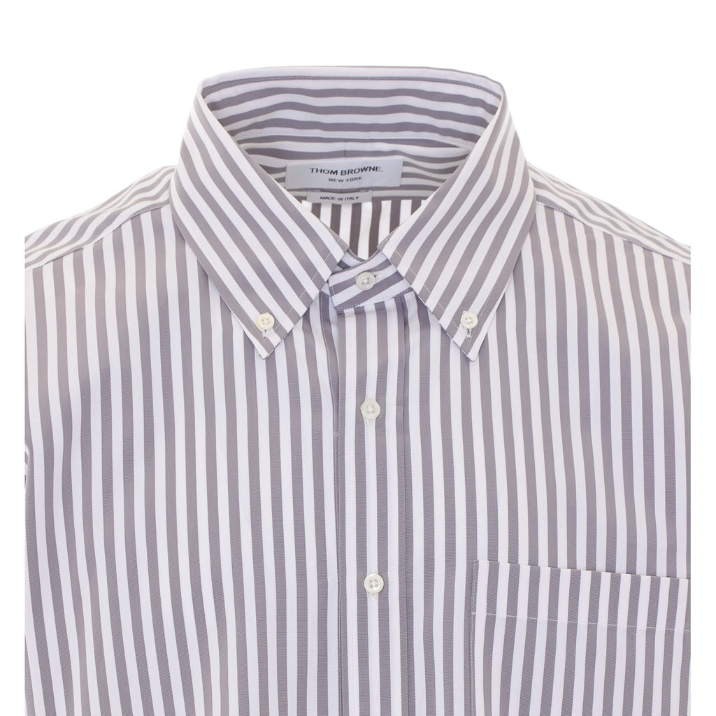 Thom Browne Men's Cotton Short Sleeve Shirt in Grey - view 4