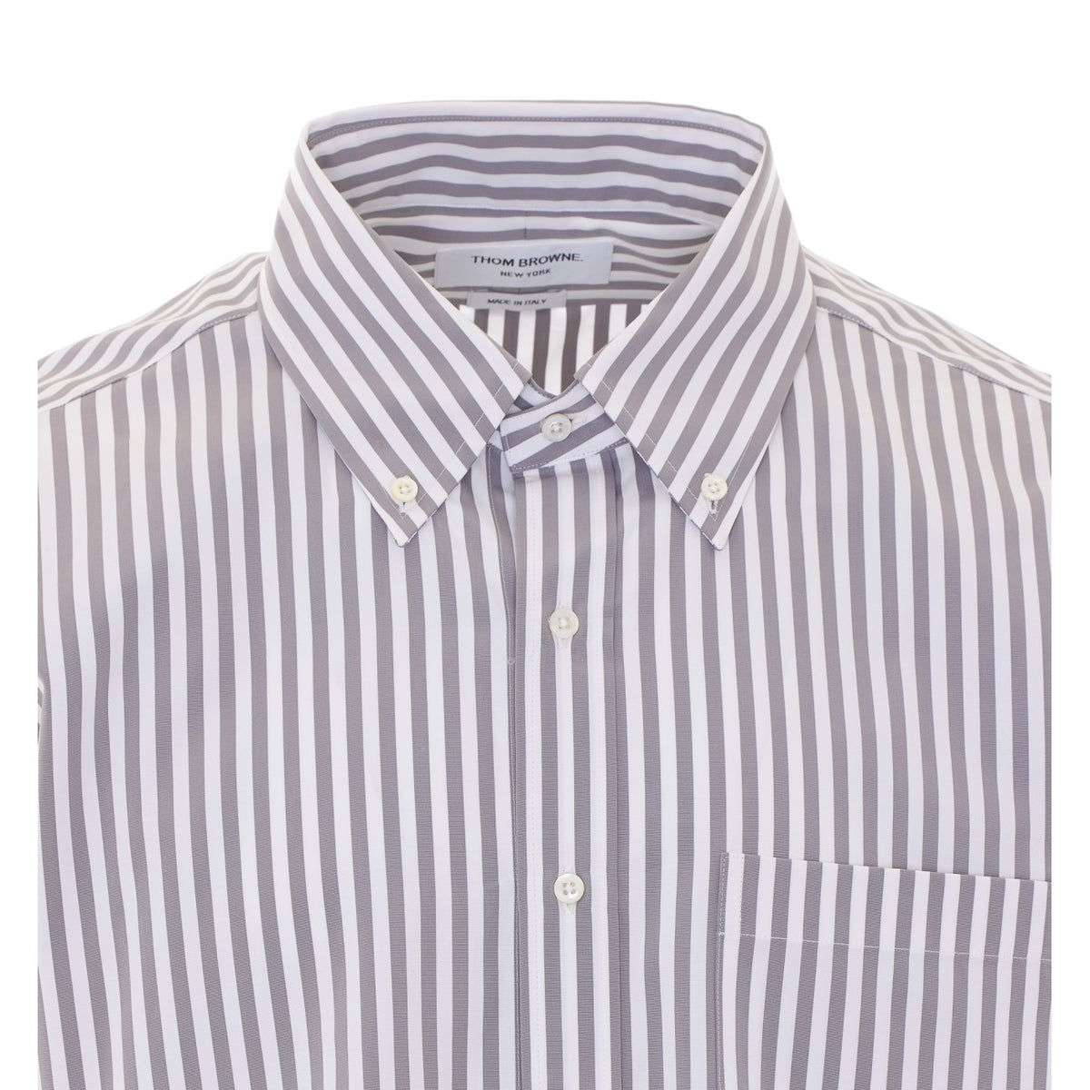 Thom Browne Men's Cotton Short Sleeve Shirt in Grey - view 4
