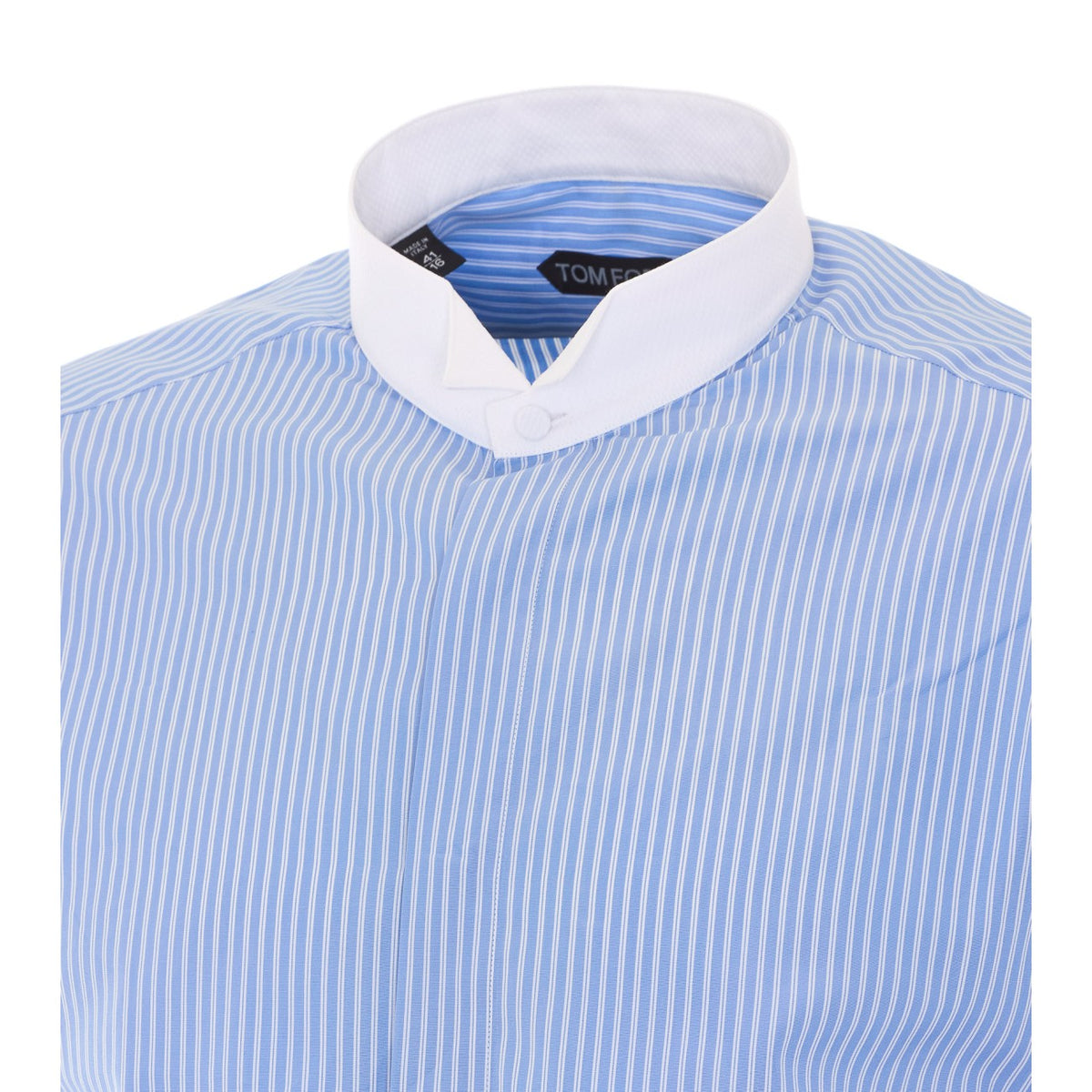 Tom Ford Men's Striped Cotton Shirt in Light Blue - view 2