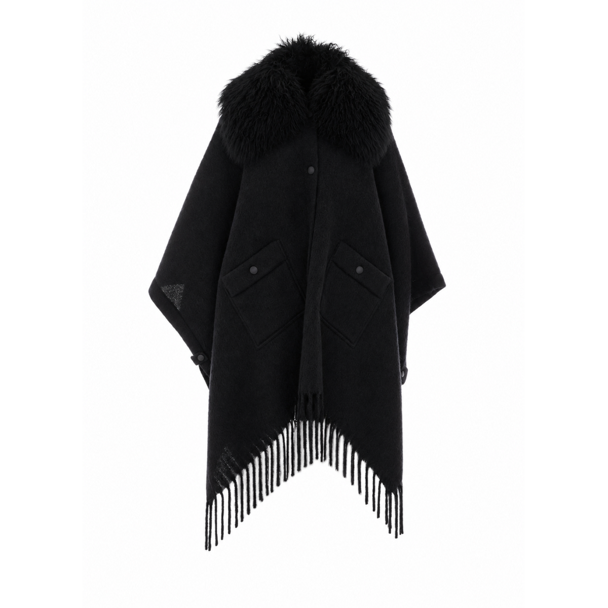 Moncler Grenoble Women's Logo Mohair Cape in Black - view 1