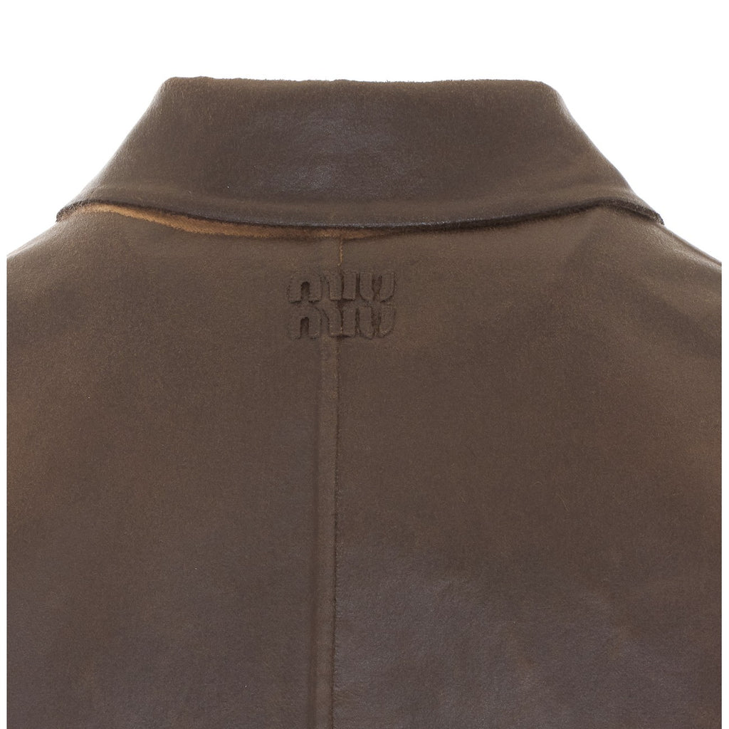 Miu Miu Women's Wool Mohair Overcoat in Brown - view 3