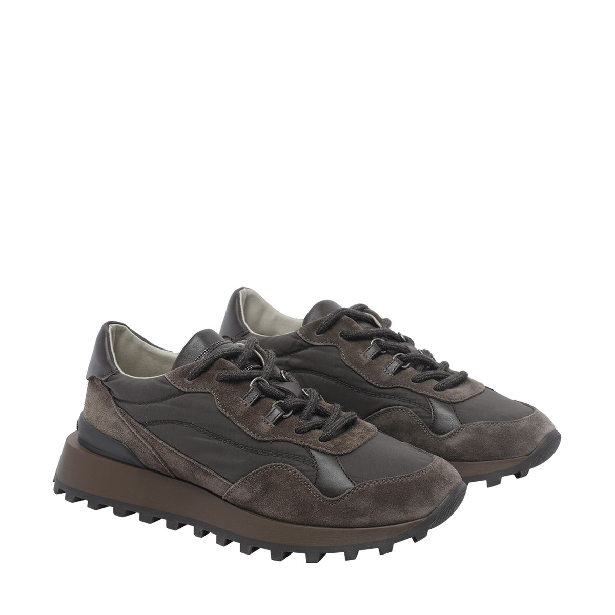 Brunello Cucinelli Women's Leather Sneakers in Brown - view 2