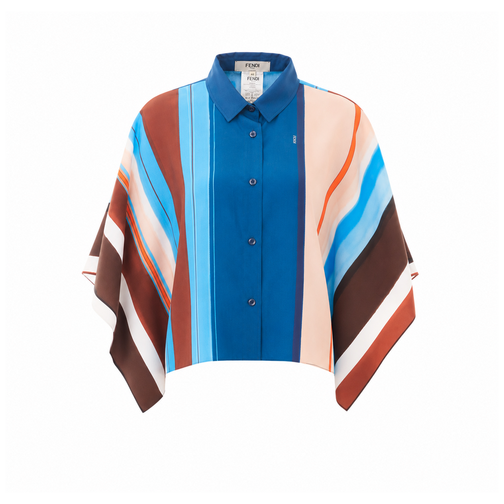Fendi Women's Cotton Striped Top in Multicolor - view 1
