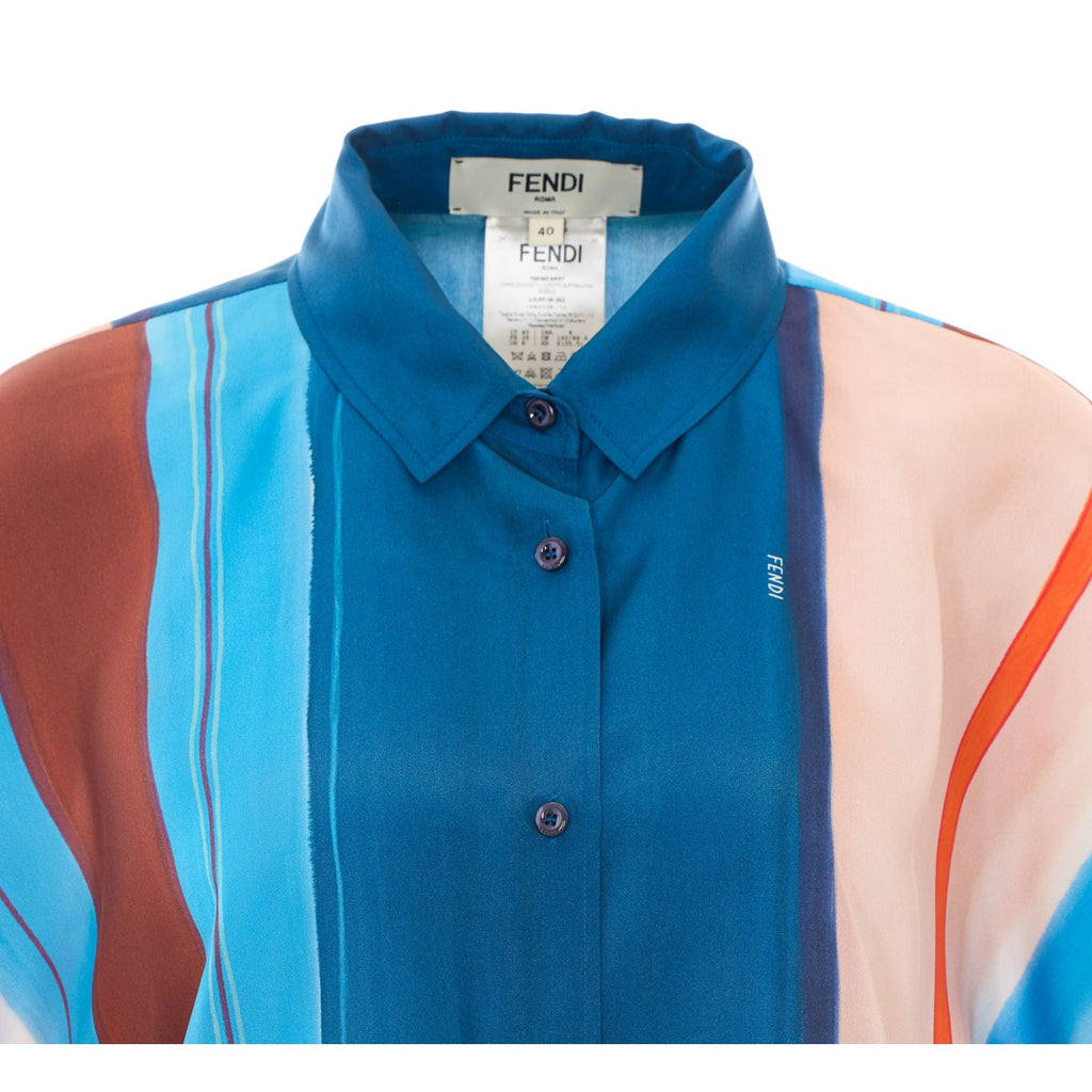 Fendi Women's Cotton Striped Top in Multicolor - view 4