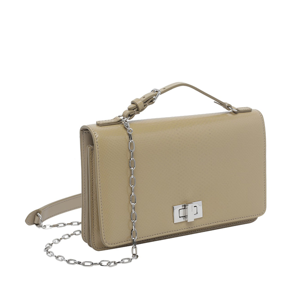 Fendi Women's Snakeskin Peekaboo Wallet on Chain in Beige - view 2