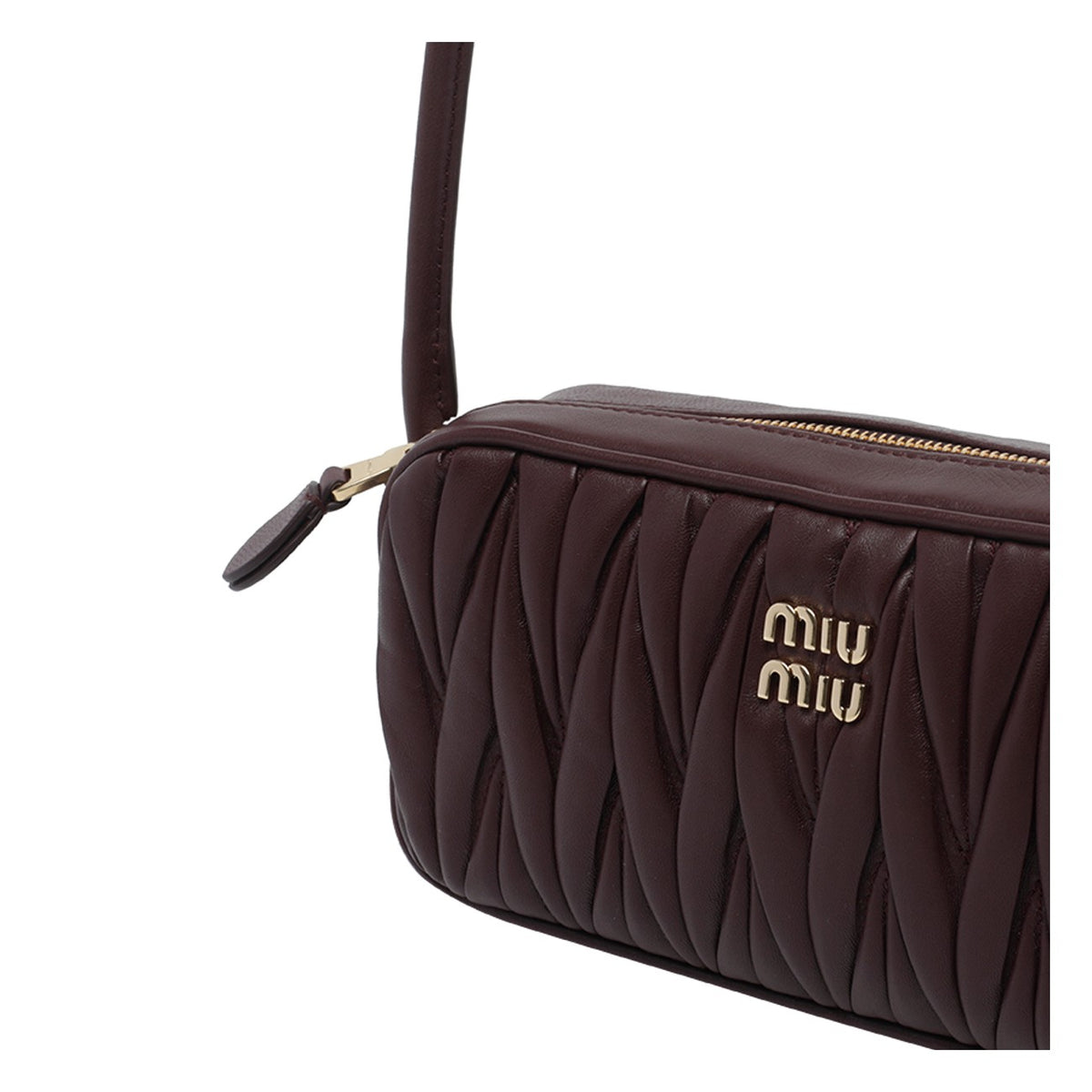 Miu Miu Women's Leather Matelasse Pouch in Burgundy - view 2