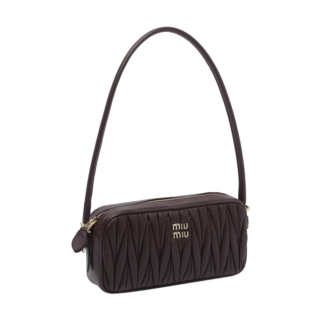 Miu Miu Women's Leather Matelasse Pouch in Burgundy - view 3
