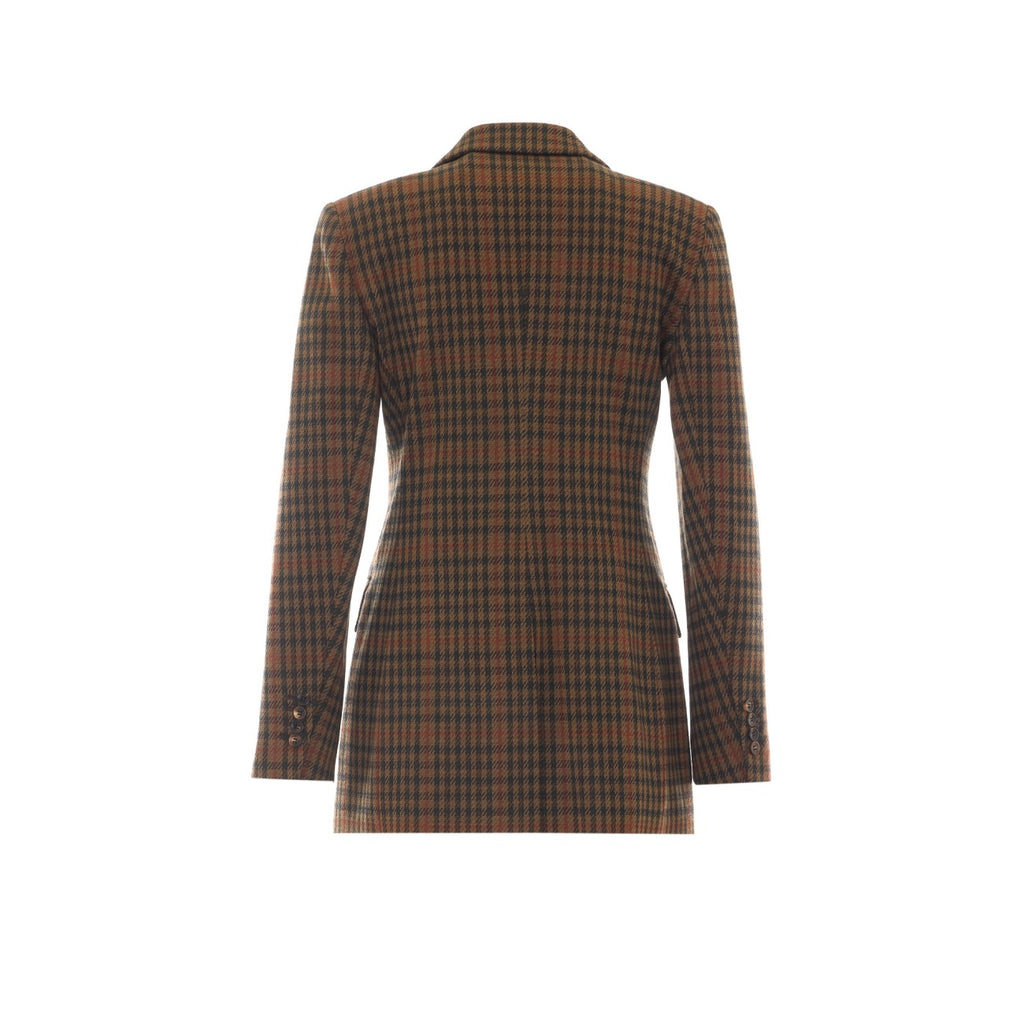 Max Mara Women's Wool Check Jacket in Brown - view 2
